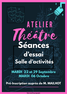 Bleu Marine Beige Blanc Illustrations Moderne Evènements Ateliers théâtre Affiche Poster.png